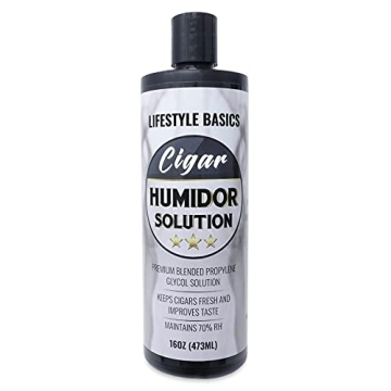 Lifestyle Basics Cigar Humidor Solution 16 oz (473 ml) - Humidifier Liquid - Premium Propylene Glyco...