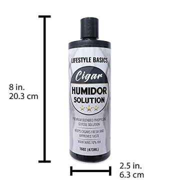 Lifestyle Basics Cigar Humidor Solution 16 oz Liquid - Non-Toxic and Effective