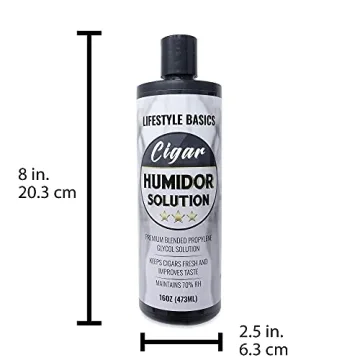 Lifestyle Basics Cigar Humidor Solution 16 oz Liquid - Non-Toxic and Effective