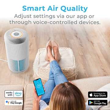 Pure Enrichment PureZone Turbo Smart Air Purifier for Large Rooms (1050 sq. ft. in 30 min.) - Energy...