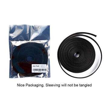 25ft Expandable Braided Cable Sleeve - Black - Alex Tech