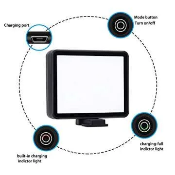 Suptig LED Video Light, Portable Photography Compatible for Gopro Hero 13, Hero 12,11,10,9,8,7,6,5,4,3,3+, DJI OSMO, AKASO, Sony DSLR Canon Camera Gopro Vlogging.