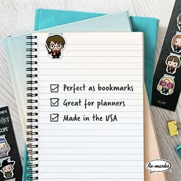 Re-marks Harry Potter Wizards and Hogwarts Magnetic Page Clips, 2 Sets of 4 Page Clips, 8 Clips Total