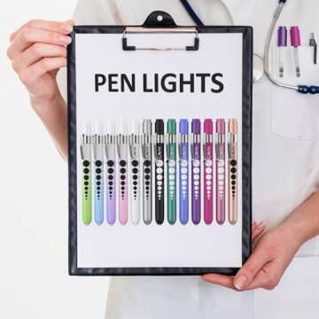 CAVN Pen Light with Pupil Gauge LED Penlight for Nurses Doctors, 2 Pcs Reusable Medical Penlight for Nursing Students (Purple/Pink)