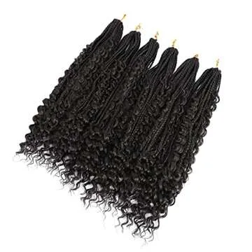 Crochet Box Braids Bohomian Box Braids Curly Ends Goddess Box Braids Crochet Hair (22inch-6pack, 4#)