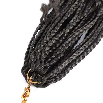 Crochet Box Braids Bohomian Box Braids Curly Ends Goddess Box Braids Crochet Hair (22inch-6pack, 4#)