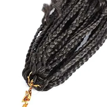 Crochet Box Braids Bohomian Box Braids Curly Ends Goddess Box Braids Crochet Hair (22inch-6pack, 4#)