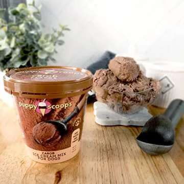 Puppy Scoops Dog Ice Cream Mix - Just Add Water and Freeze at Home, Powder Mix with Ice Cream Cup and Reusable Lid, Variety Pack of 4 Pints of Ice Cream Mix for Dogs, 4 Count 4.65 oz Made in USA