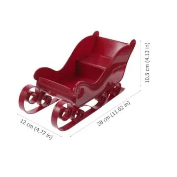 PRETYZOOM Christmas Sleigh Desktop Decoration, Xmas Santa Sleigh Small Plastic Candy Dish Festival Santa Sleigh for Christmas Tree or Table Top Decoration