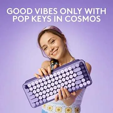 Logitech POP Keys Mechanical Wireless Keyboard with Customizable Emoji Keys, Durable Compact Design,...