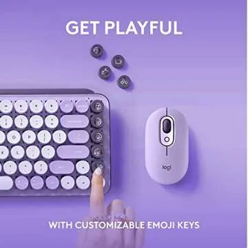 Logitech POP Keys Mechanical Wireless Keyboard with Customizable Emoji Keys, Durable Compact Design, Bluetooth or USB Connectivity, Multi-Device, OS Compatible - Cosmos