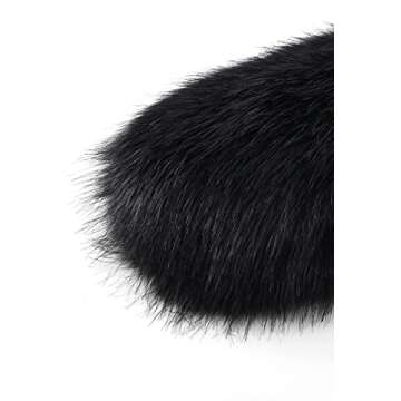 BABEYOND Women’s Faux Fake Fur Collar Shawl Faux Fur Scarf Wrap for Winter Coat 1920s Flapper Outfit 120cm/47.2" Long (Black)