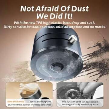 Oudvaker Foldable Magnetic Vacuum Phone Holder, 360° Electric Suction Car Mount, Double-Sided Swivel Stand for Car, Mirror, Gym, Kitchen, Hands-Free Portable Phone Holder (Pink)