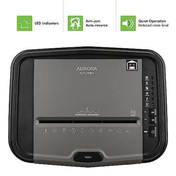 Aurora Professional Grade AU125MA 120-Sheet Auto Feed High-Security Micro-Cut Paper Shredder/60 Minutes/Security Level P-5