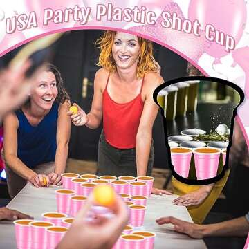 Roshtia 100 Pack 2 oz St.Patrick’s Day Plastic Shot Cups, Mini Disposable Shot Glasses 2 oz Small Plastic Cups for Wedding Party, Beer Taste Serving, Snacks(Pink)