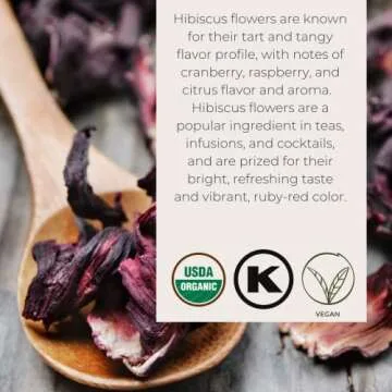 Starwest Botanicals Organic Hibiscus Flowers - Dried Hibiscus Flowers for Loose Leaf Herbal Tea, Natural Source of Antioxidants, Caffeine Free, Cut & Sifted, Certified Kosher, Non-GMO - Bulk 1 lb Bag
