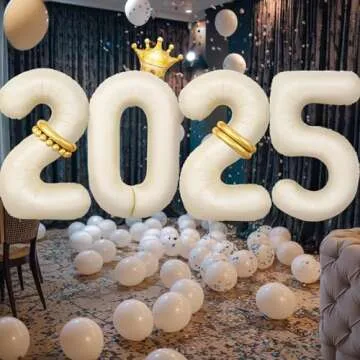 2025 Beige Number Balloons for New Year and Graduation Parties