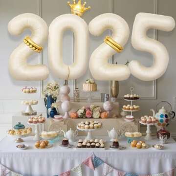 2025 Beige Number Balloons for New Year and Graduation Parties