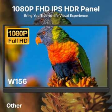 WGK 15.6-inch Portable Monitor for Travel and Gaming