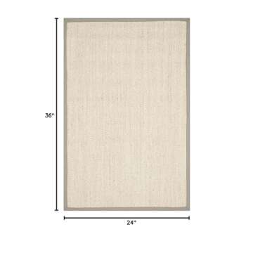 SAFAVIEH Natural Fiber Collection Accent Rug - 2' x 3', Marble & Khaki, Border Sisal Design, Easy Ca...