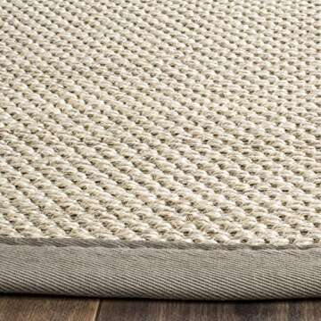 SAFAVIEH Natural Fiber Collection Accent Rug - 2' x 3', Marble & Khaki, Border Sisal Design, Easy Care, Ideal for High Traffic Areas in Entryway, Living Room, Bedroom (NF143E)