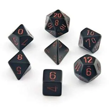 Chessex Black/Red Opaque Game Dice Set for RPGs and Cosplay