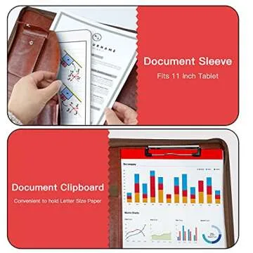 Zippered Padfolio Organizer, WRIYES Leather Planner Binder, 10.2 Inch Portfolio Folder for Documents, Letter Size Business Card Holder for Men&Women (Brown)