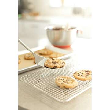 KITCHENATICS Small Quarter Sheet Cooling Rack for Cooking & Baking, Oven Safe Stainless Steel Rack, Baking Rack for Oven Cooking, Heavy Duty Cookie Cooling Rack fits Quarter Sheet Pan, 8.5" x12" IN