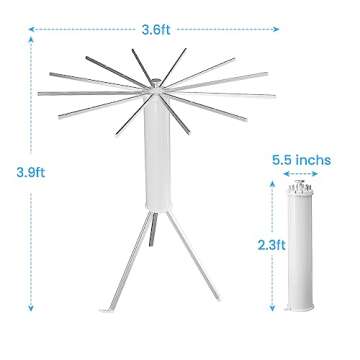 JOOM Tripod Clothes Drying Rack, Garment Rack Portable and Foldable Space Saving Laundry Drying Rack - Drying Rack Clothing Floor Folding Balcony Bedroom Household Aluminum