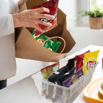 Peaknip 6 Quart Storage Bins - 4 Pack with Labels