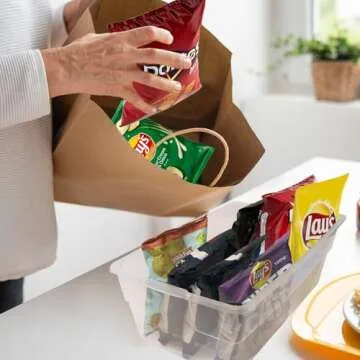 Peaknip 6 Quart Storage Bins - 4 Pack with Labels