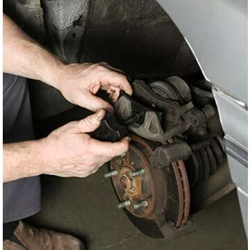 ARES 18028 - Heavy Duty Brake Pad Spreader - Built-in Comfort Tightening Knob - Heavy-Duty Steel Construction - Solid Steel Swivel Joint for Precise and Even Compression