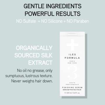 ILES FORMULA Haute Performance Finishing Serum – Style & Smooth Without Weighting Hair Down, Protects Hair from Heat, Humidity, UV Rays + Color Fade - 6.8 Fl Oz (200 ML)
