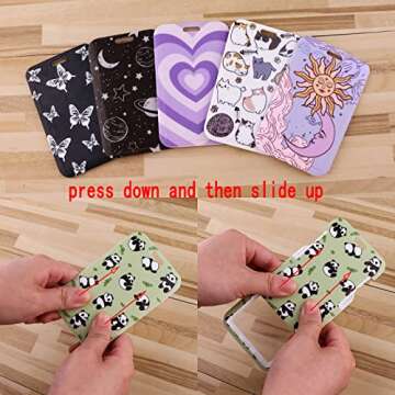 Juanooo White ID Badge Card Holder Lanyard for Keys Cute Cats Key Lanyard for Women Girls Kids for ID Badges Name Tag Neck Lanyard for ID Holder Keychain