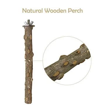 LIMIO Bird Perch - 4 PCS Natural Wood for Birds