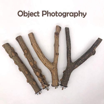 LIMIO Bird Perch - 4 PCS Natural Wood for Birds