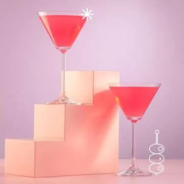 JoyJolt Olivia Cocktail Glass Set - Elegant Crystal Drinkware