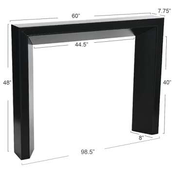 Creative Co-Op Modern Fireplace Mantel - Sleek Black Design with Easy Assembly