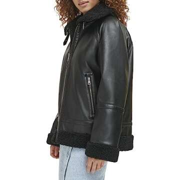 Levi's Women's Faux Leather Relaxed Aviator Jacket