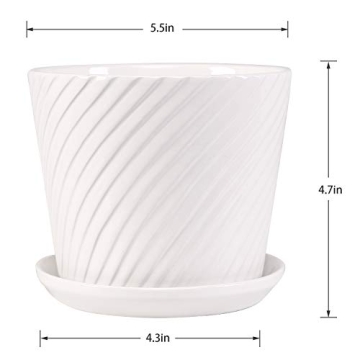 Elegant White Ceramic Cylinder Planters - Set of 4