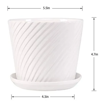Elegant White Ceramic Cylinder Planters - Set of 4