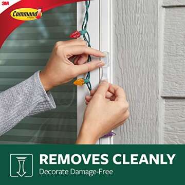 Command 17017CLRAWVPES Outdoor Light Clips, 32 clips, 36 strips