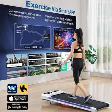 COZYINN Walking Pad with Incline, Under Desk Treadmill for Home Office, 2.5HP 10% Incline Voice Control Smart Treadmills Compatible with WELLFIT KINOMAP APP for Home/Office - 300 LB Capacity