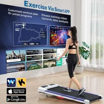 COZYINN Walking Pad with Incline, Under Desk Treadmill for Home Office, 2.5HP 10% Incline Voice Control Smart Treadmills Compatible with WELLFIT KINOMAP APP for Home/Office - 300 LB Capacity