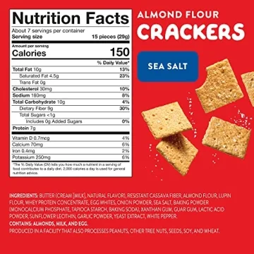 HighKey Sea Salt Crackers - Keto Friendly Snack Option