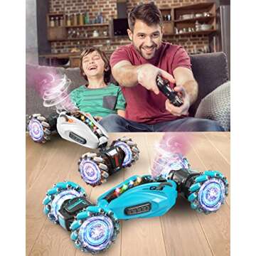 KB KAIBO Gesture Rc Car with Spray, 1:12 Large 4WD Hand Controlled RC Car, All Terrain Remote Control Car for Boys 8-12,Toys for 7 8 9 10 11 12 Year Old Boys/Girls, Gift Birthday Christmas 2024-Blue