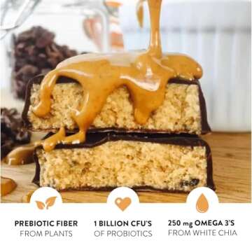 Truth Bar Prebiotic & Probiotic Keto Snack - Vegan & Gluten Free - Dark Chocolate Peanut Butter Crun...