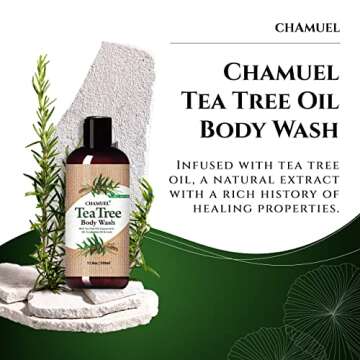 Chamuel Tea Tree Body Wash - Made With Natural Ingredients To Fights Itchy Skin, Body Odor, Athlete'...