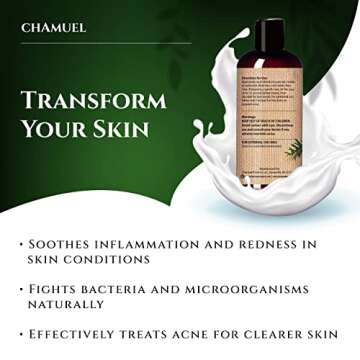Chamuel Tea Tree Body Wash - Made With Natural Ingredients To Fights Itchy Skin, Body Odor, Athlete's Foot, Jock Itch & Toenails Issues - Organic Scented - Men & Women (11.8oz)