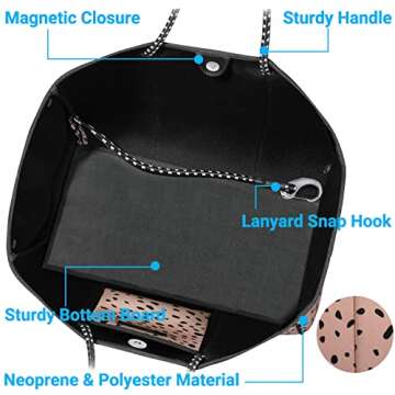 IBFUN Neoprene Bag - Stylish Large Tote for Women